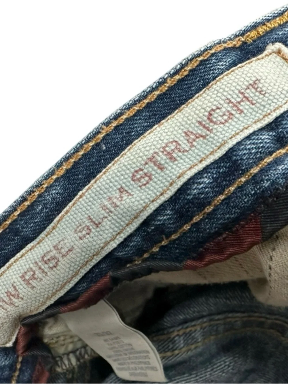 AMERICAN EAGLE / Blue Distressed Denim Y2K Straight Leg Jeans / 31 W 32 L Preppy